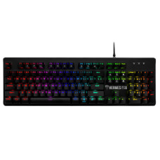 GAMDIAS Hermes P2A RGB Optical Wired Mechanical Keyboard, 12 Built-in Lighting Effects 8 Multimedia Keys 4 Instant Lighting Effects Hotkeys, Anti-ghosting with N-key Rollover, Black | GD-HERMES-P2A